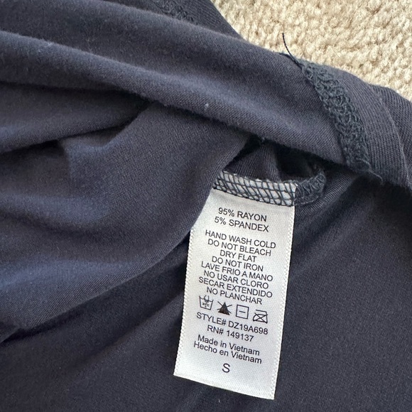 Double Zero brand Super Soft Swoop Bottom Tee - Navy, Small - Picture 12 of 12